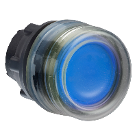 ZB5AW563 - Cap Buton Luminos Incastrat Albastru, Ø22 cu Revenire pentru Led Integral, Schneider Electric